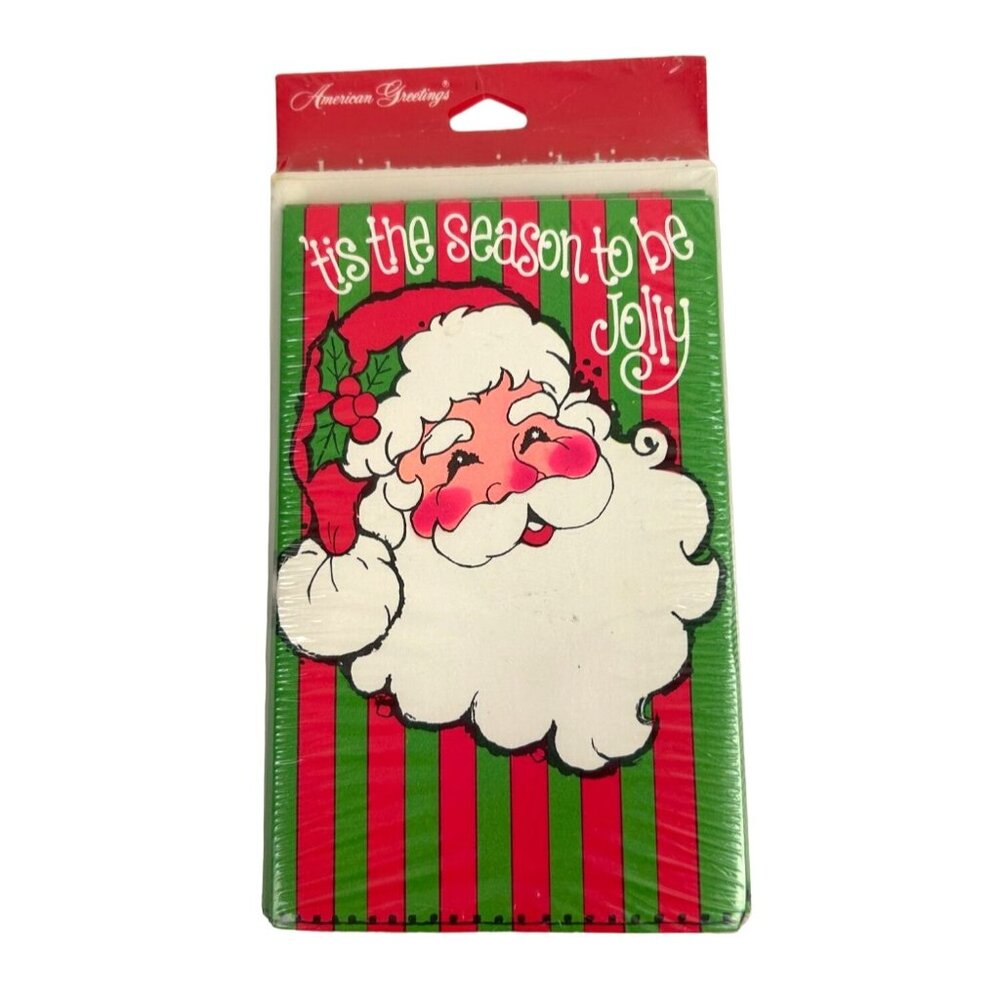 Vintage American Greetings Christmas Party Invitations Santa 8 Invitations